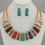 NECKLACE & EARRINGS SET - BLUE